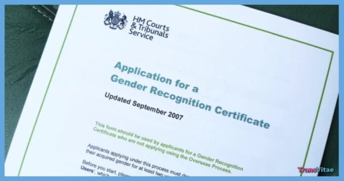 transgender gender recognition certificate