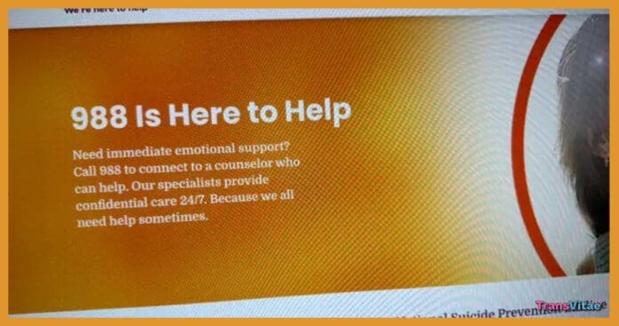 transgender suicide hotline 988